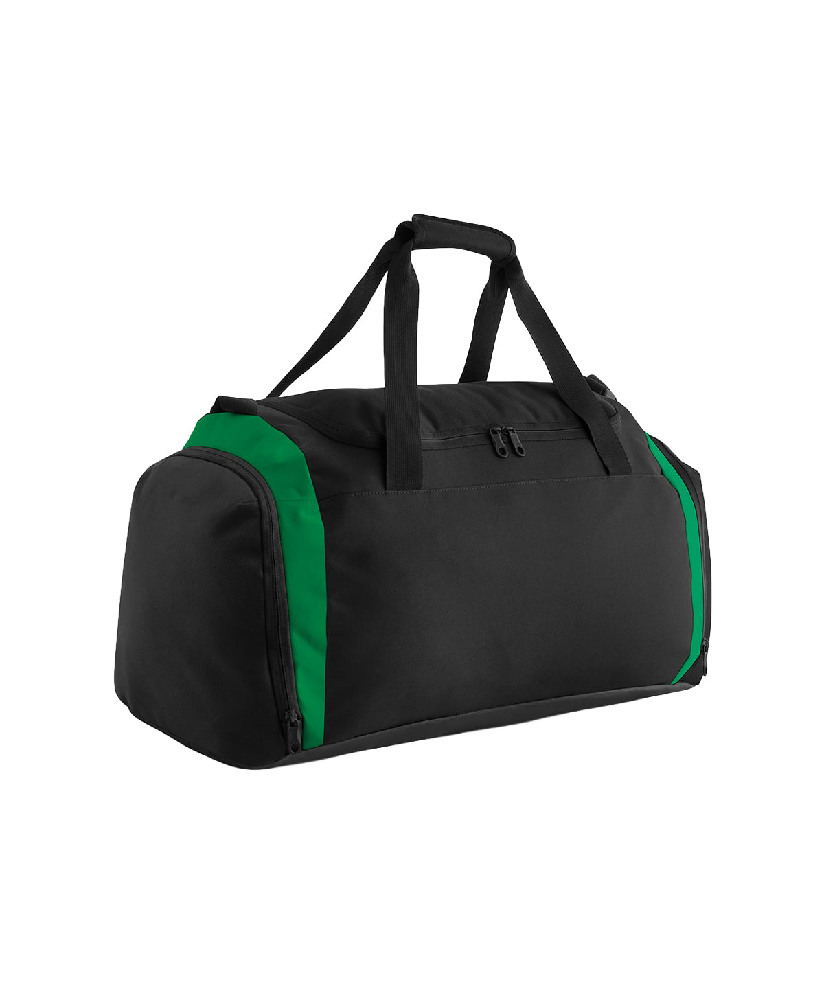 Bagbase Teamwear holdall in Black/Green, front view