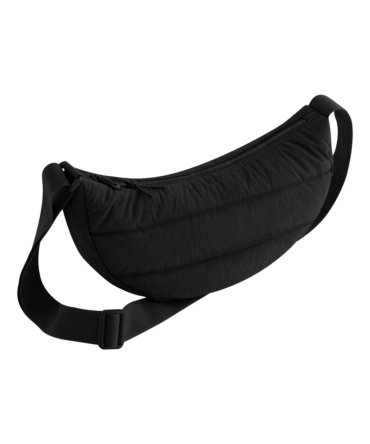 Bagbase Quilted cross-body bag in Black, front view