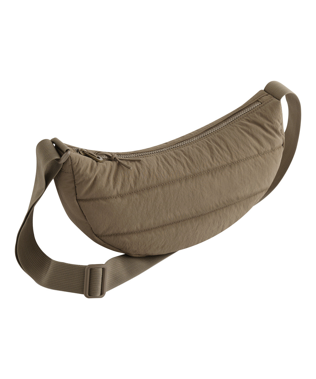 Bagbase Quilted cross-body bag in Earthy Green, front view
