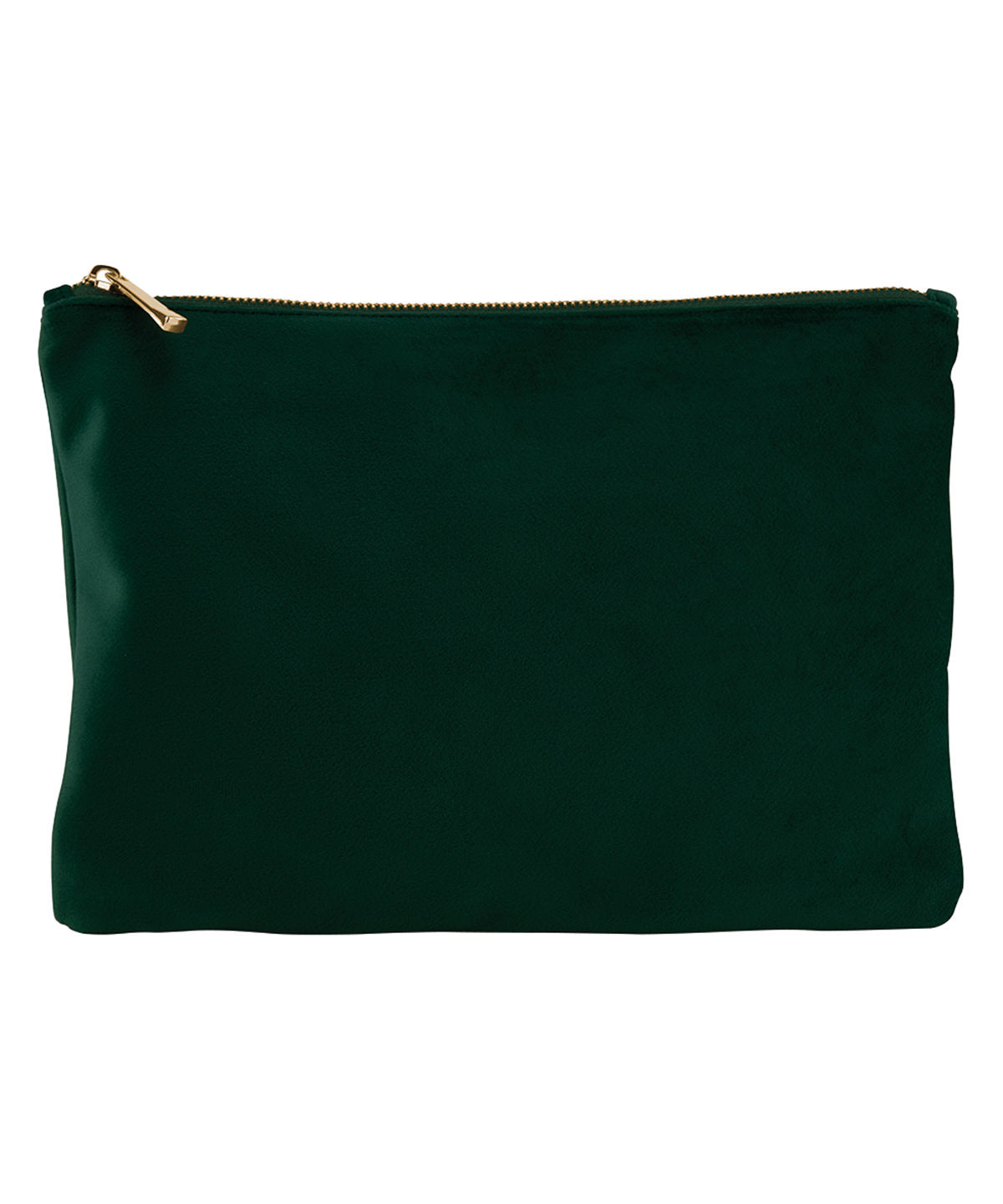 Bagbase Velvet accessory pouch in Dark Emerald, front view