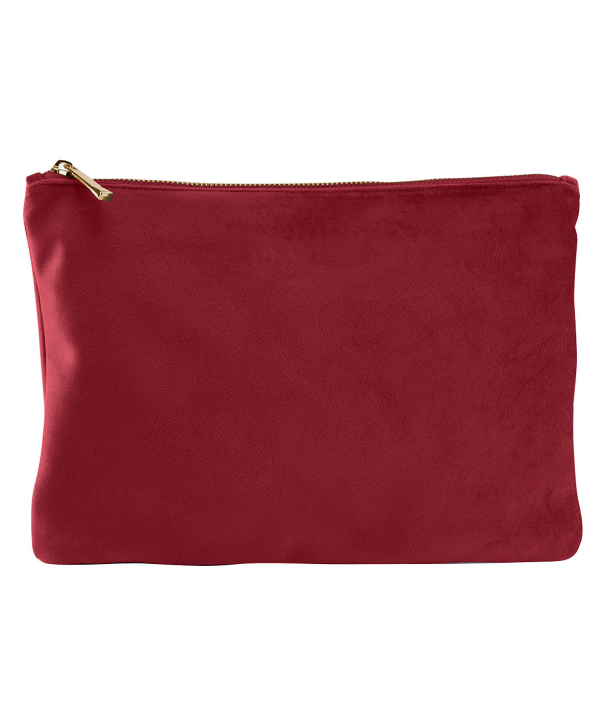 Bagbase Velvet accessory pouch in Ruby Red, front view