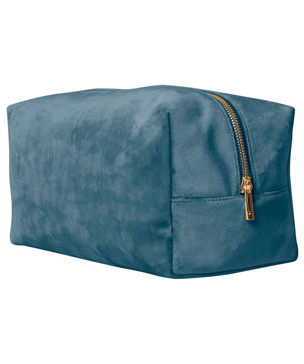 Bagbase Velvet toiletry/accessory case in Blue Topaz, front view