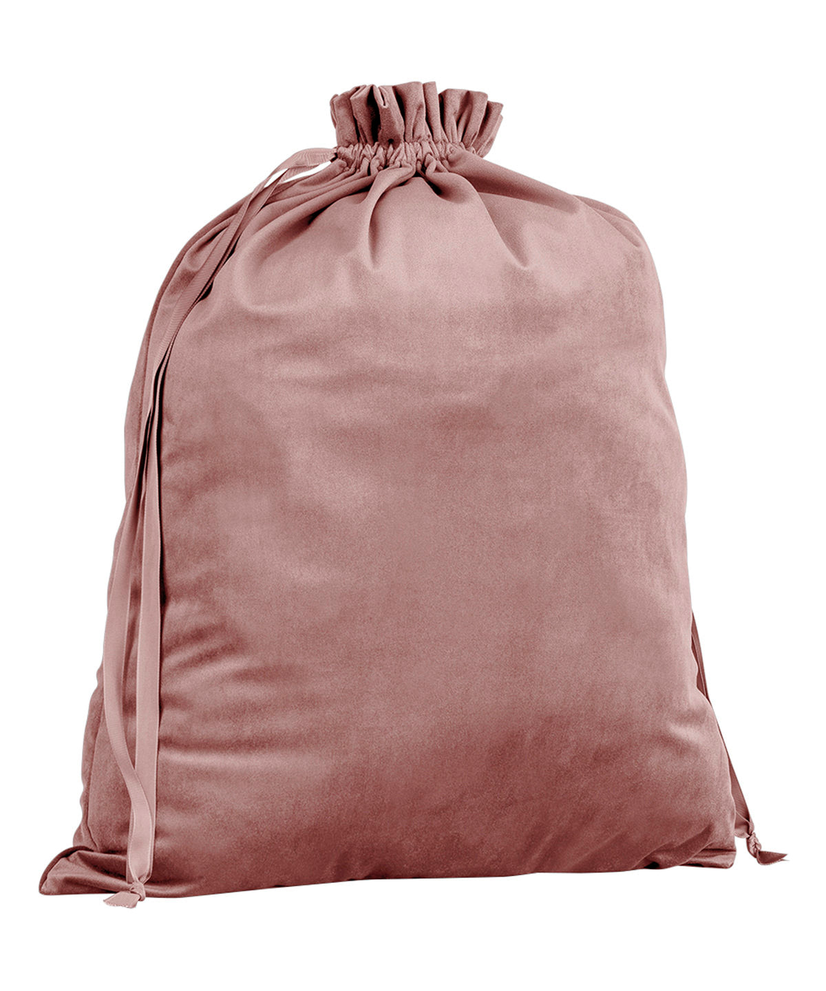 Bagbase Velvet gift bag in Rose Quartz, front view