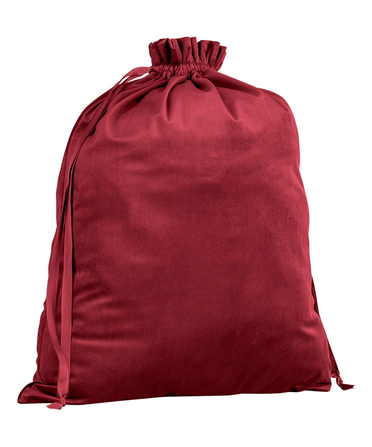 Bagbase Velvet gift bag in Ruby Red, front view