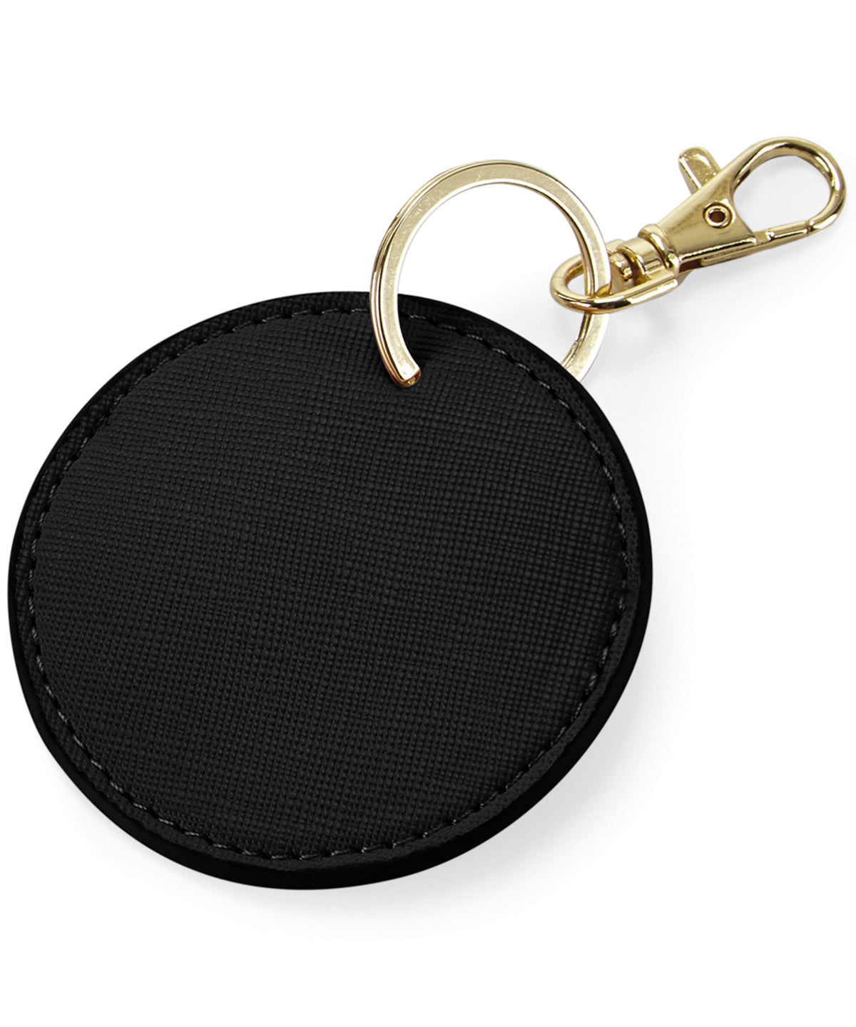 Bagbase Boutique circular keyclip in Black, front view