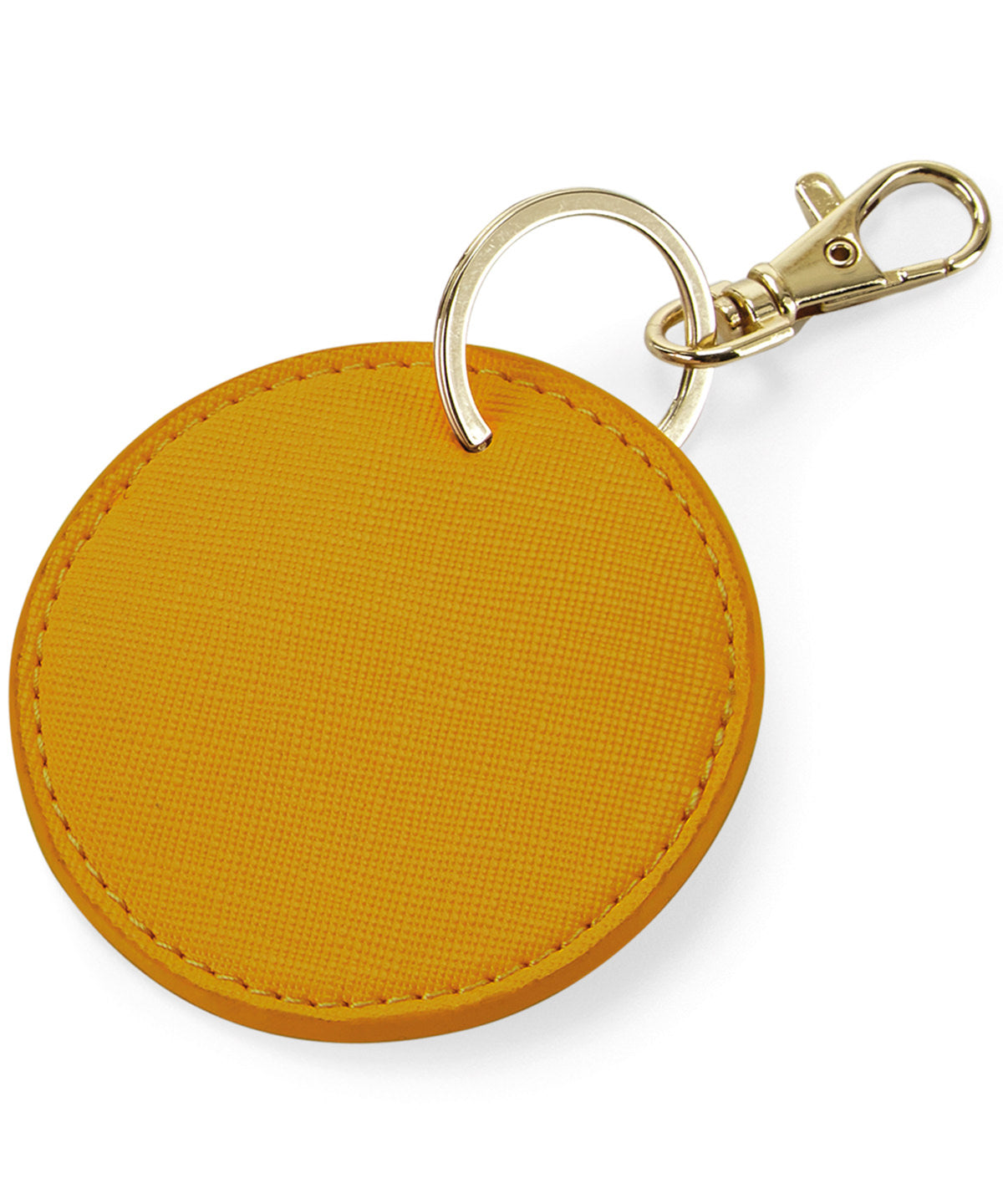 Bagbase Boutique circular keyclip in Mustard, front view