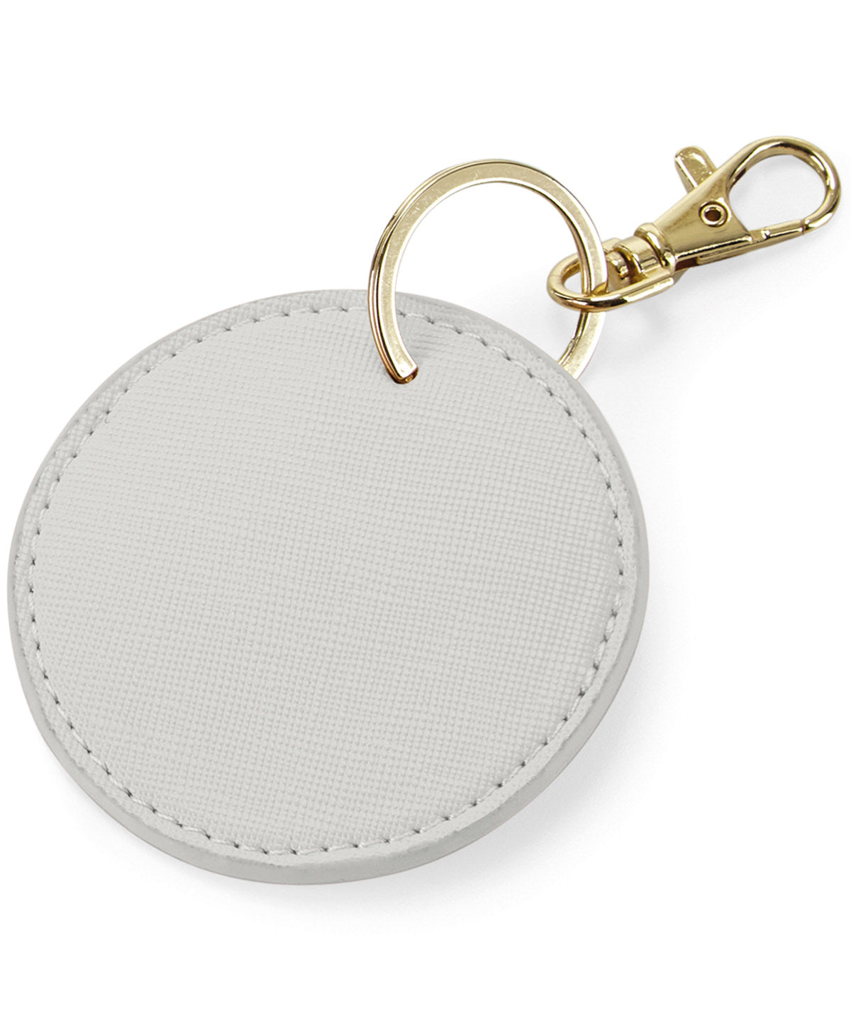 Bagbase Boutique circular keyclip in Soft Grey, front view