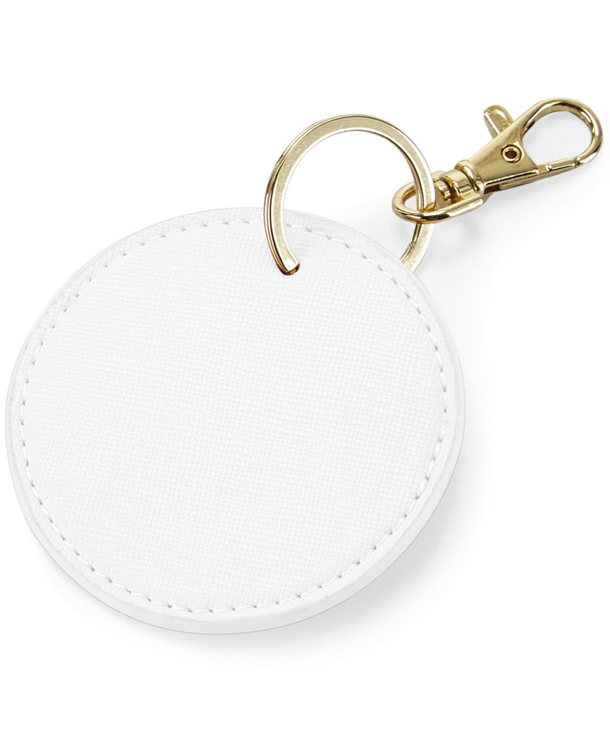 Bagbase Boutique circular keyclip in Soft White, front view