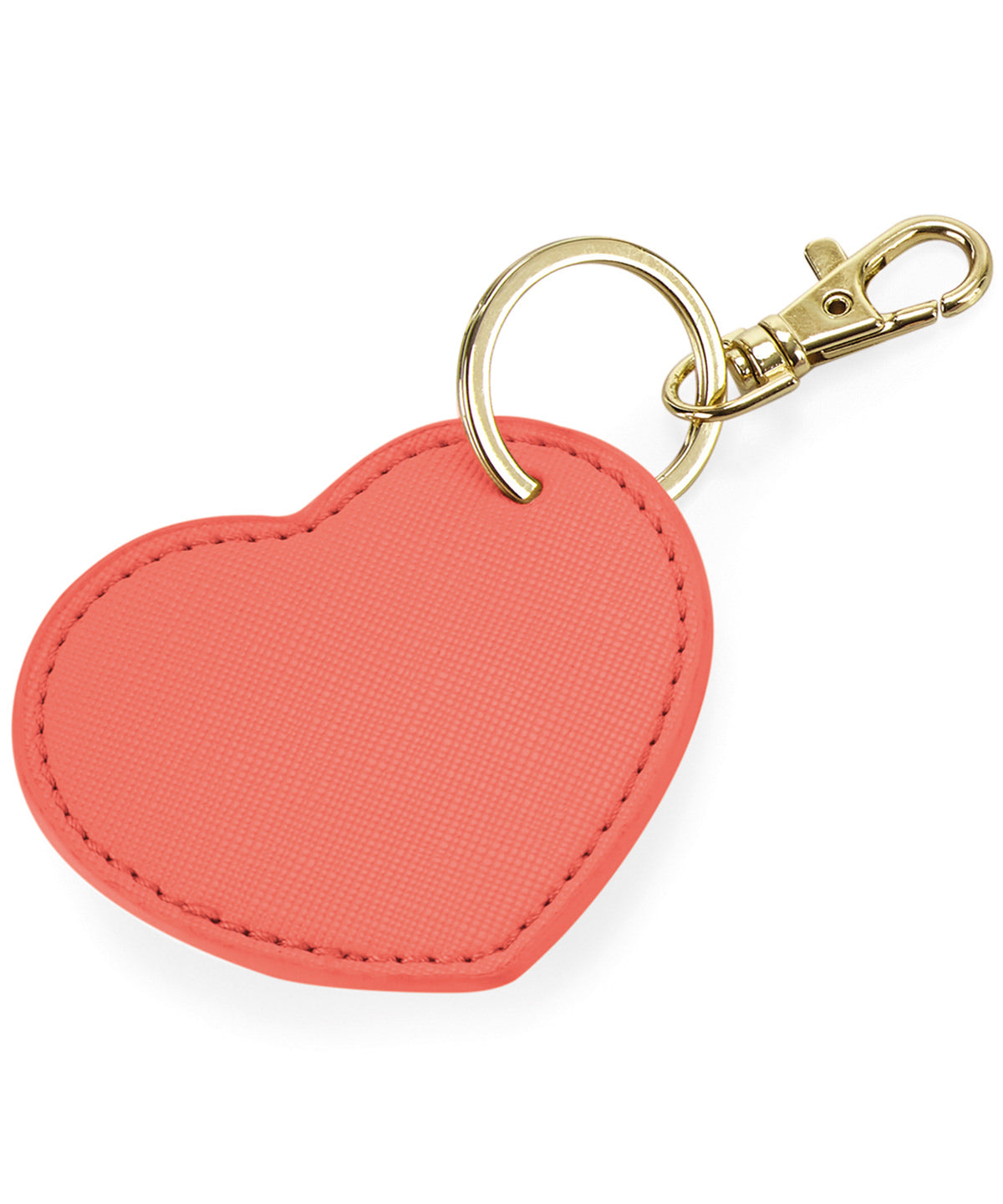 Bagbase Boutique heart keyclip in Coral, front view