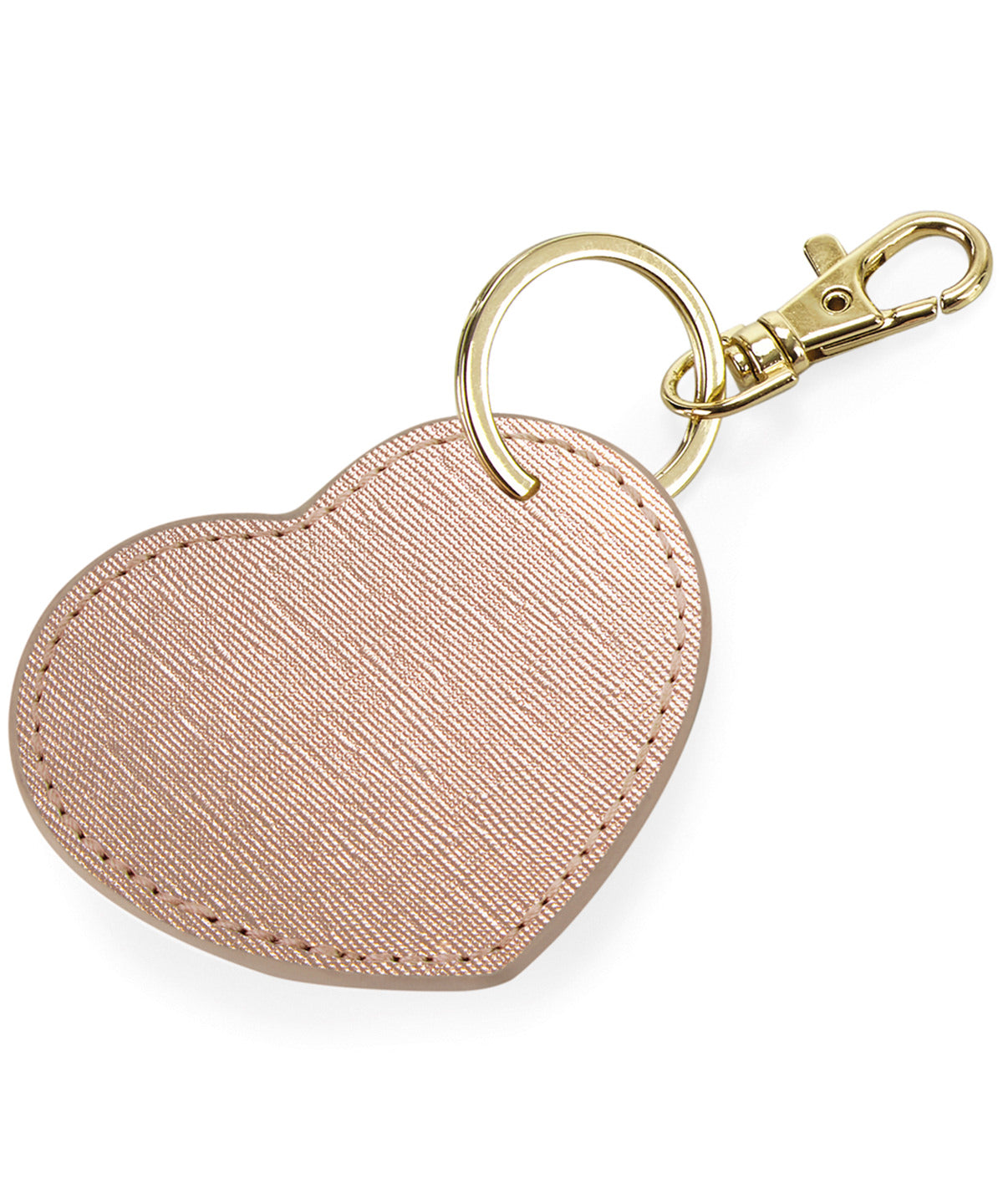 Bagbase Boutique heart keyclip in Rose Gold, front view
