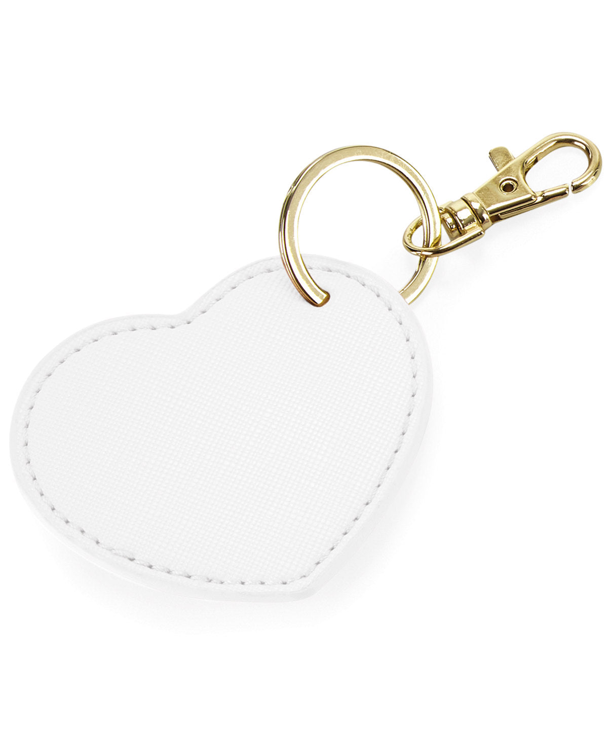 Bagbase Boutique heart keyclip in Soft White, front view
