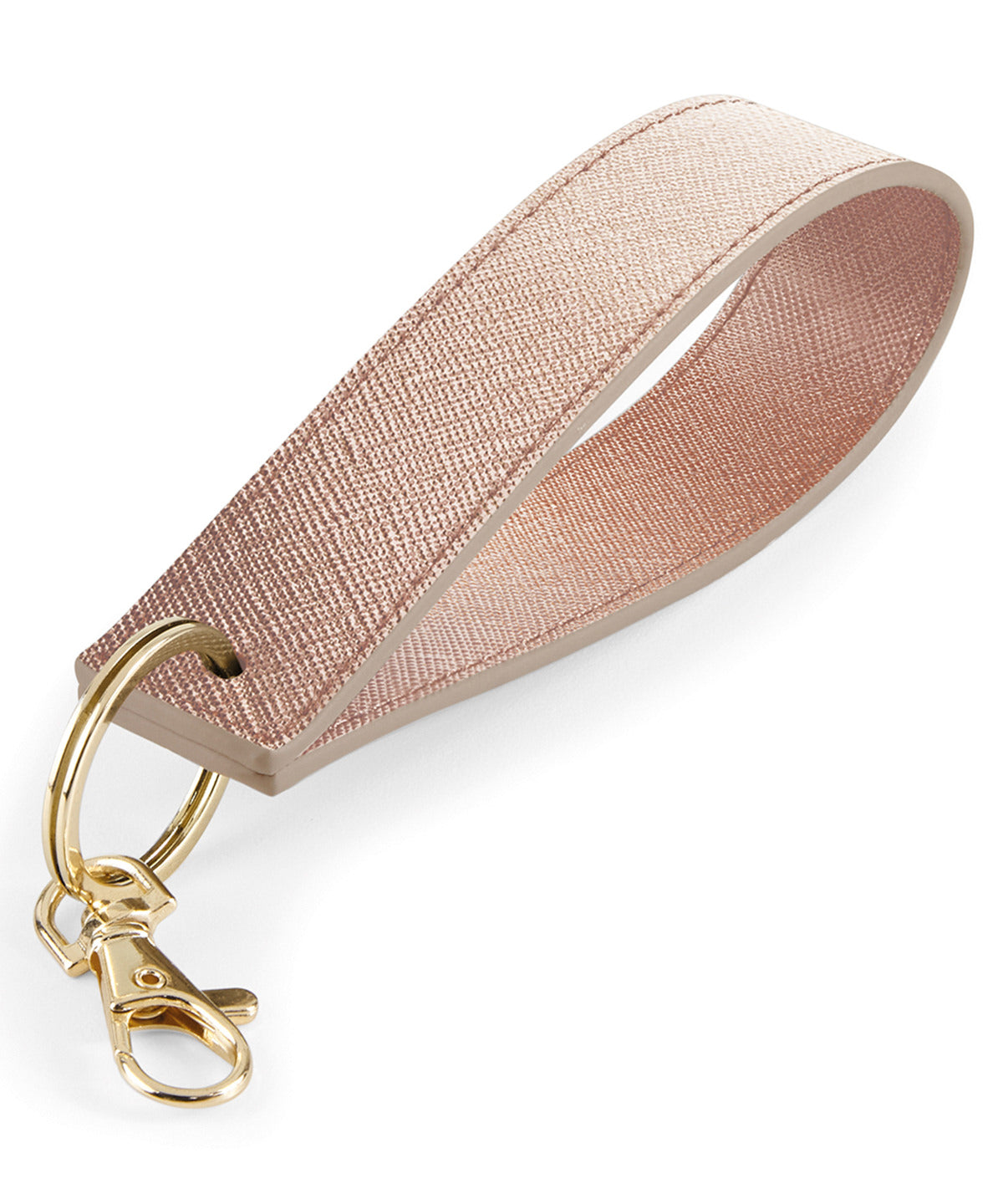 Bagbase Boutique wristlet keyring in Rose Gold, front view