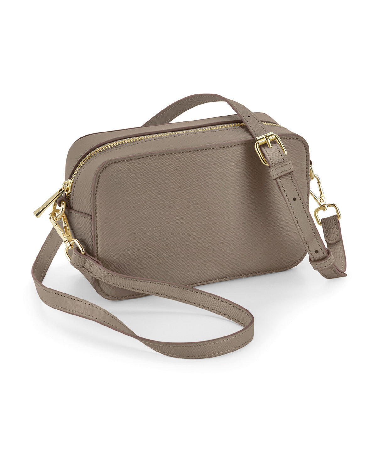 Bagbase Boutique structured cross body bag in Taupe, front view
