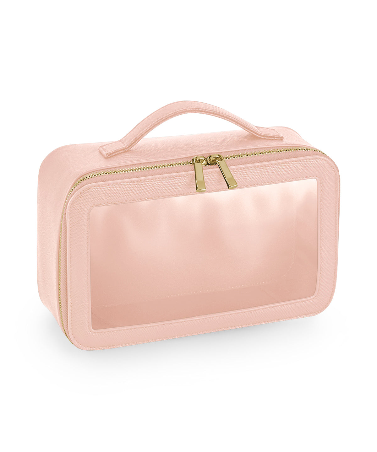 Bagbase Boutique clear window travel case in Soft Pink, front view