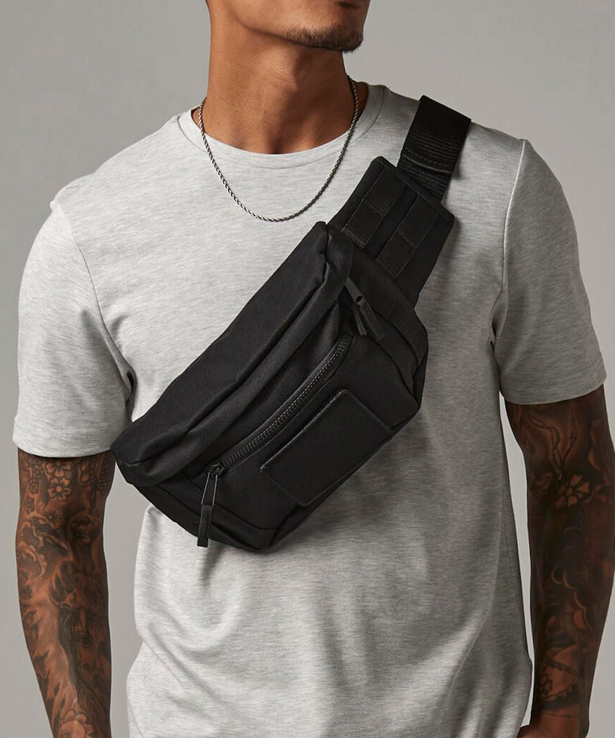 Bagbase MOLLE utility waistpack in Black, lifestyle photo