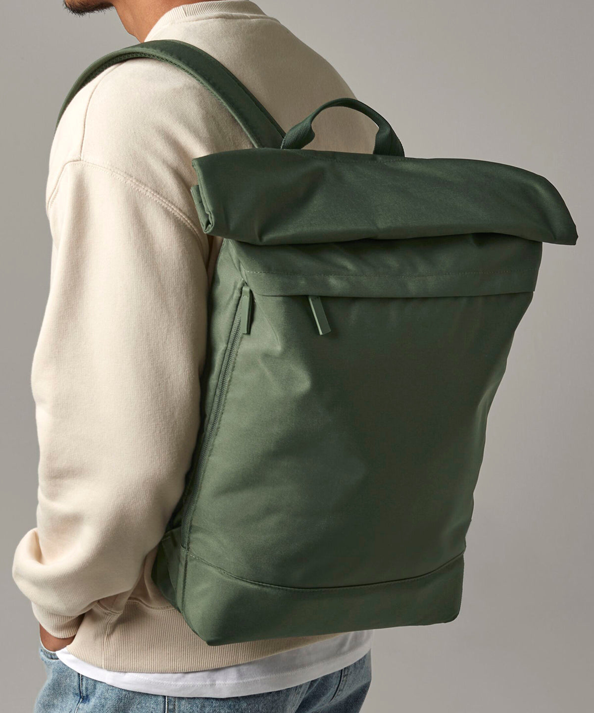 Bagbase Simplicity roll-top backpack, lifestyle photo