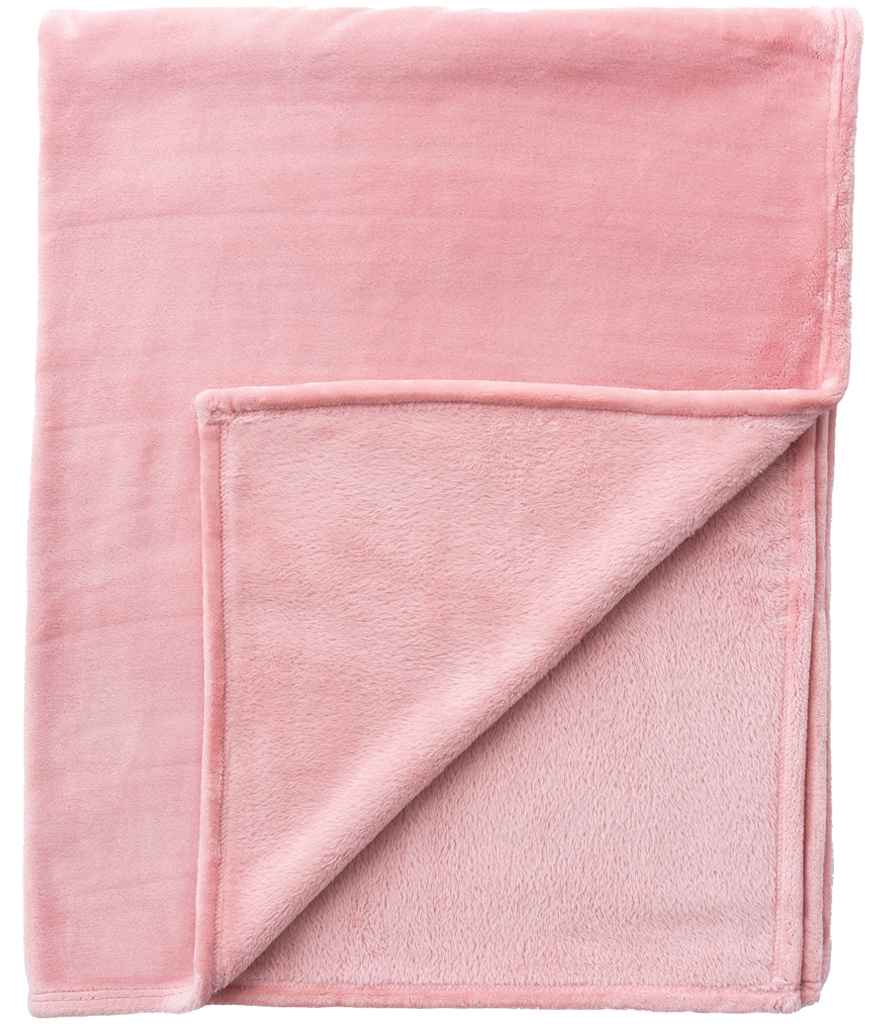 Brand Lab Large Plush Fleece Blanket in Blush Pink, front view