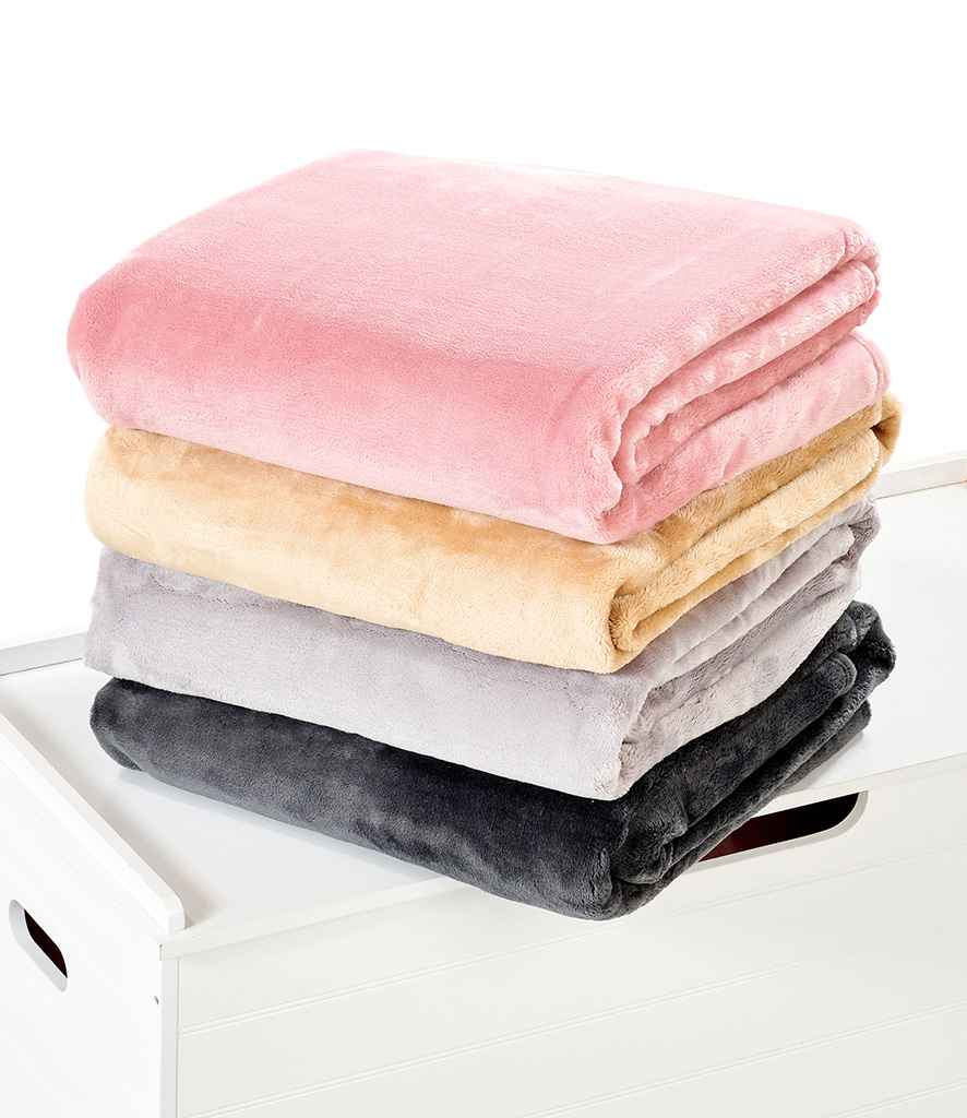 Brand Lab Large Plush Fleece Blanket in Charcoal, front view