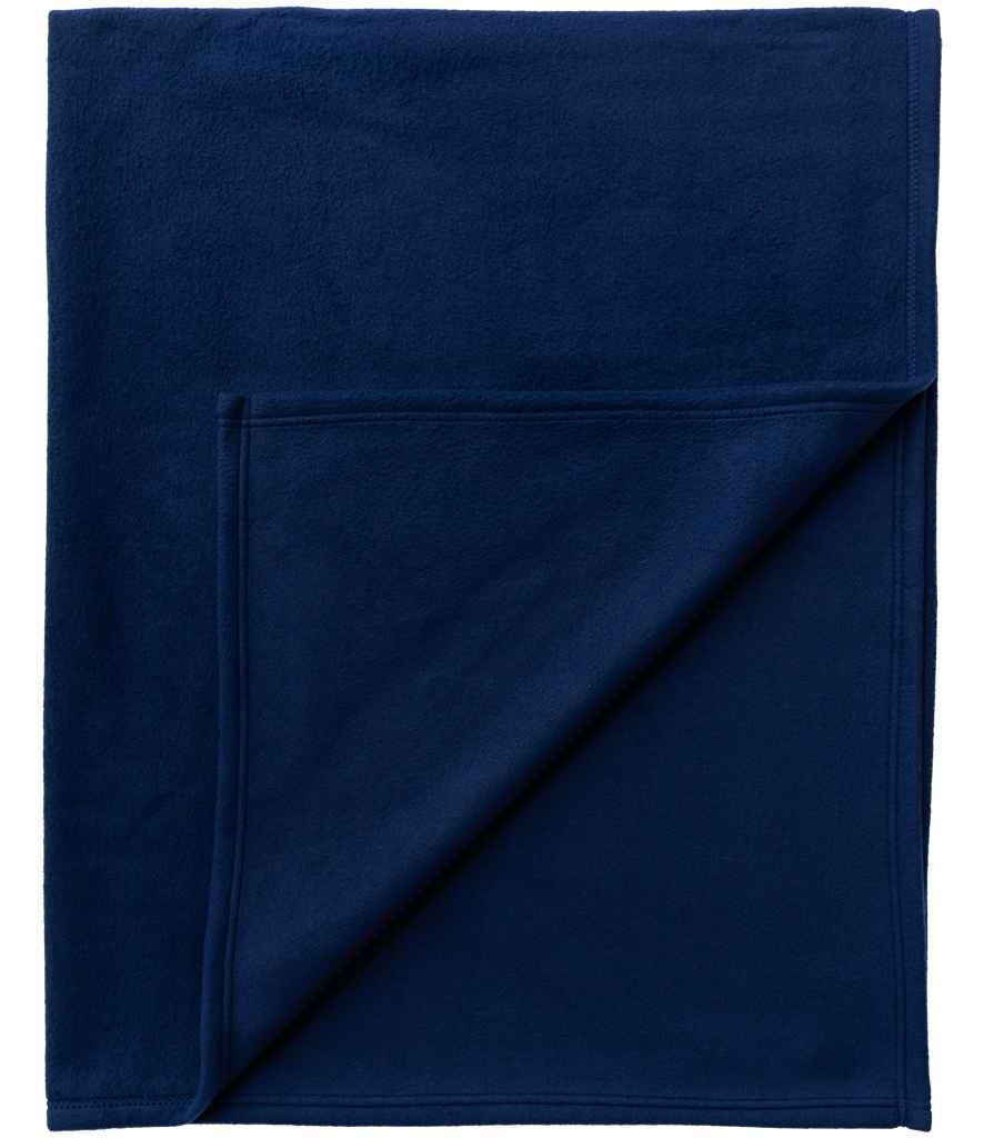 Brand Lab Large Polar Fleece Blanket in Navy, front view