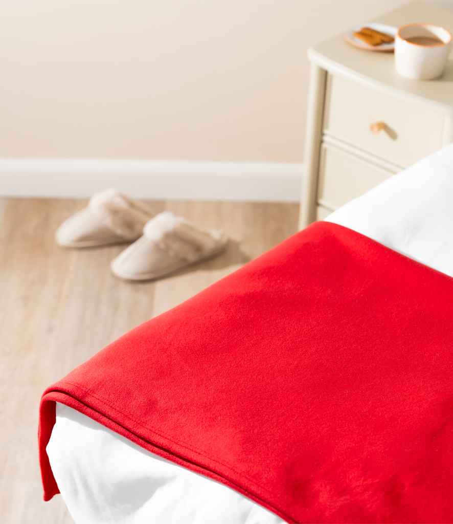Brand Lab Large Polar Fleece Blanket in Red, front view