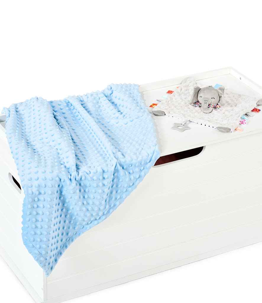 Brand Lab Minky Fleece Blanket in Light Blue, front view