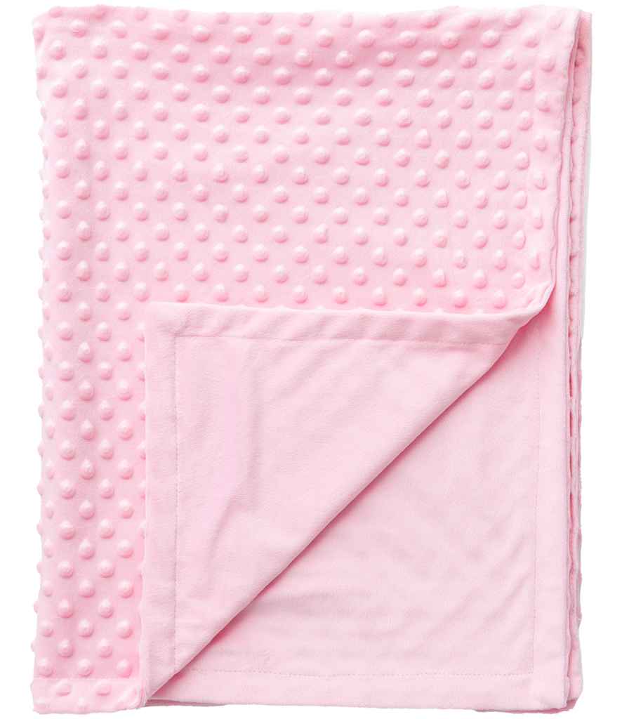 Brand Lab Minky Fleece Blanket in Light Pink, front view