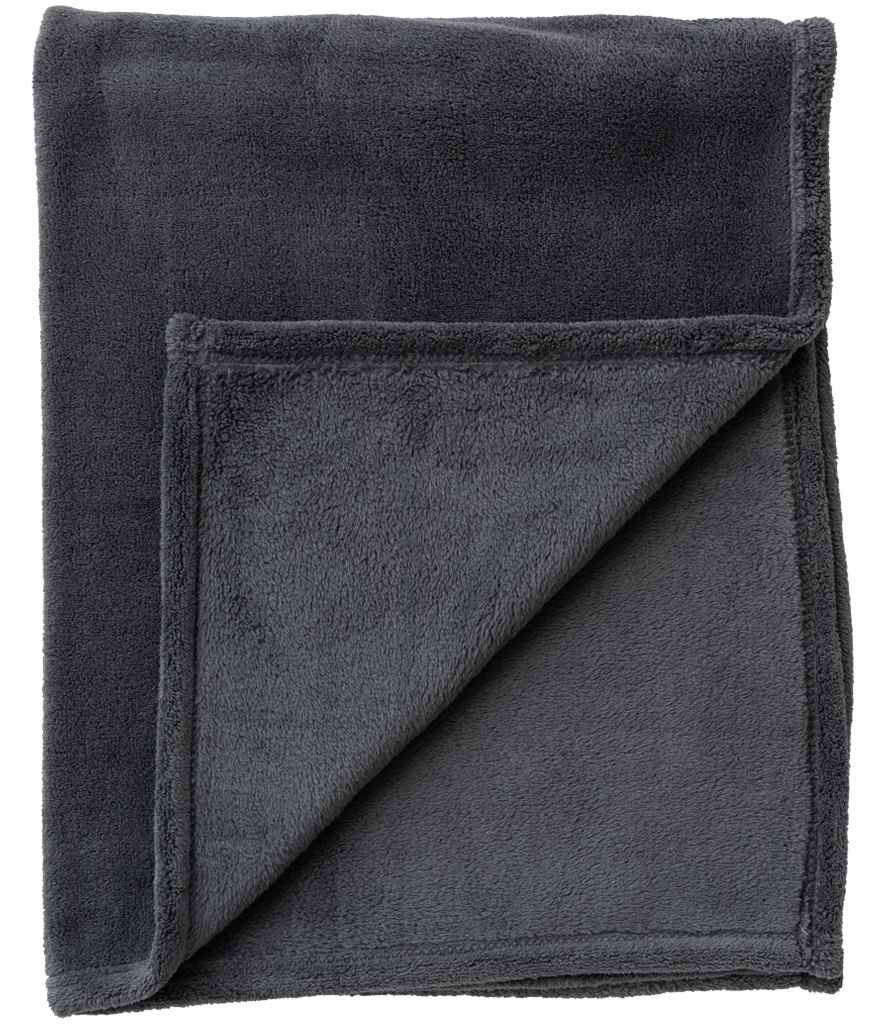 Brand Lab Pet Teddy Fleece Blanket in Charcoal, front view