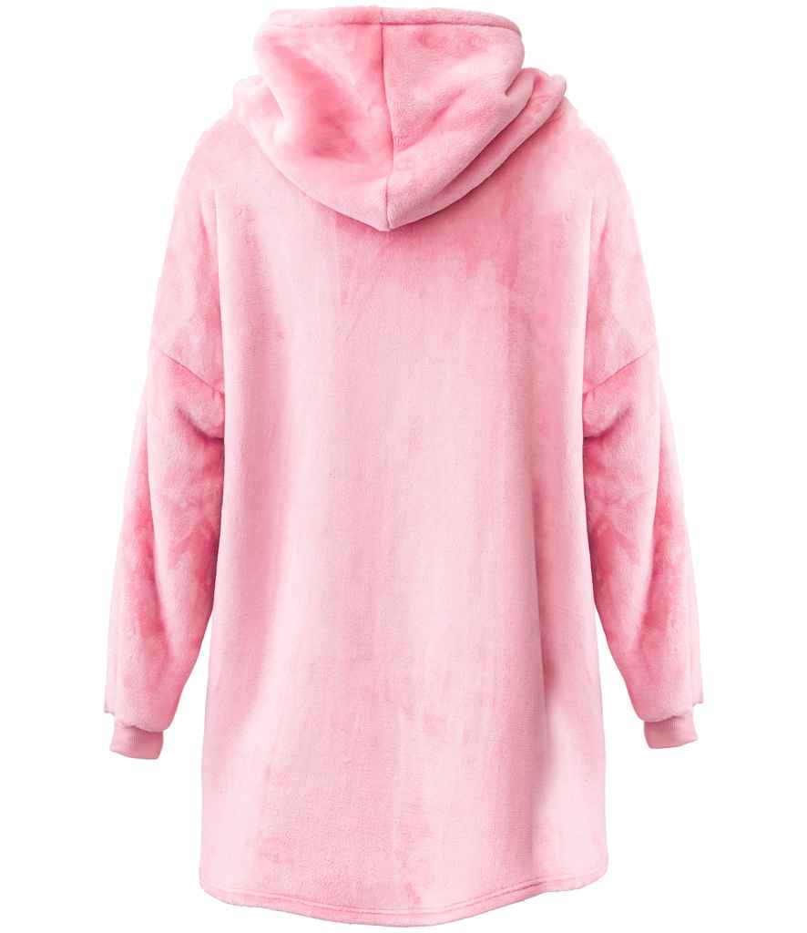 Brand Lab Oversized Hooded Blanket in Blush Pink, back view