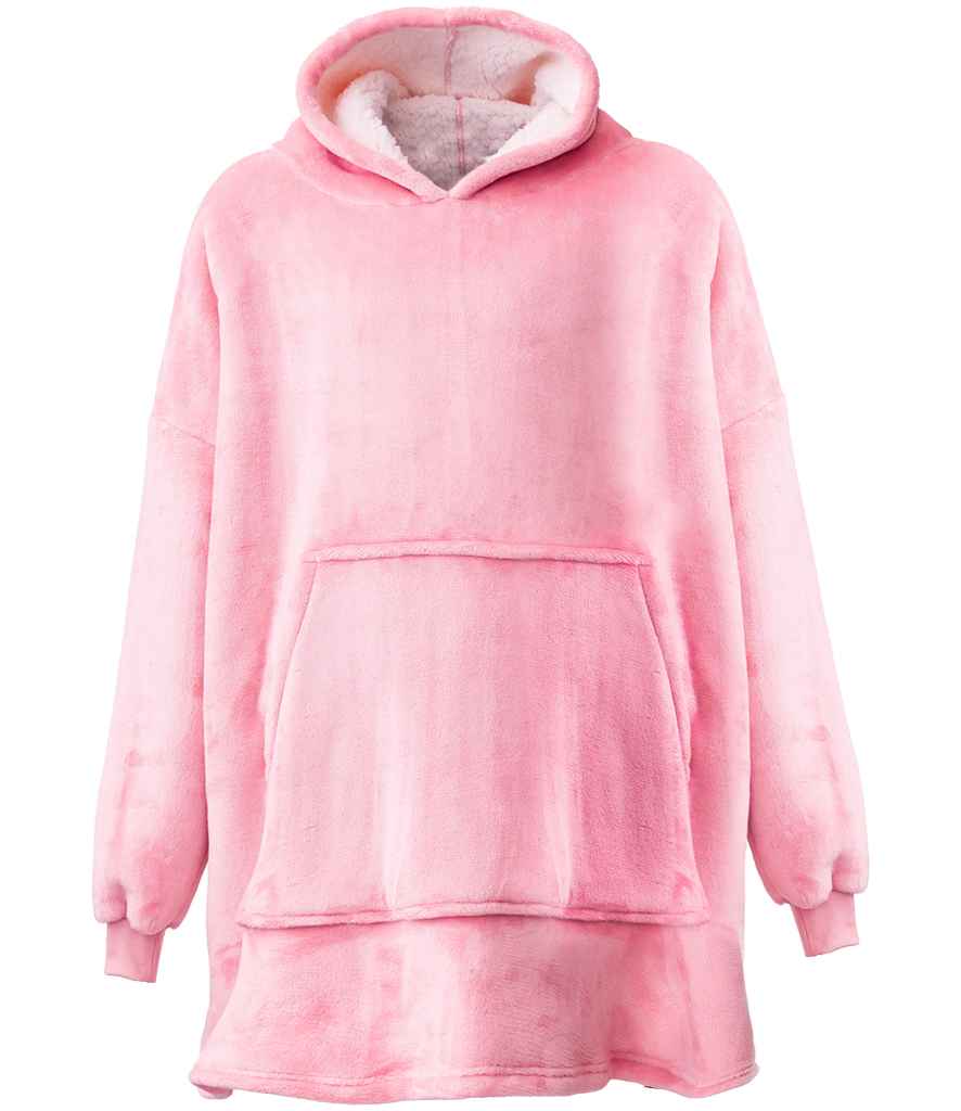 Brand Lab Oversized Hooded Blanket in Blush Pink, front view
