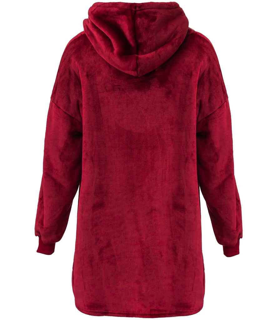 Brand Lab Oversized Hooded Blanket in Burgundy, back view