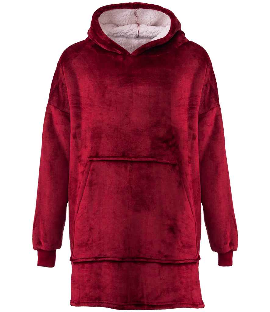 Brand Lab Oversized Hooded Blanket in Burgundy, front view