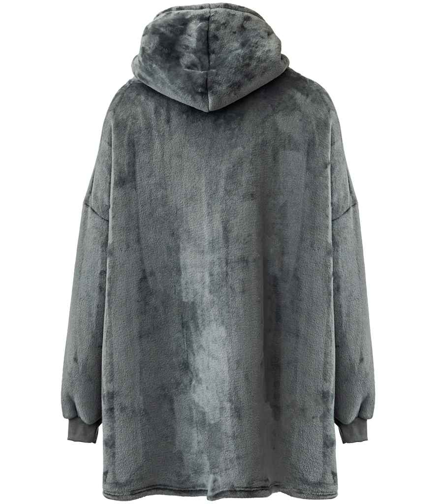 Brand Lab Oversized Hooded Blanket in Charcoal, back view