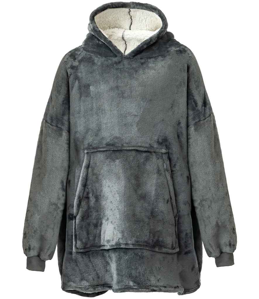 Brand Lab Oversized Hooded Blanket in Charcoal, front view