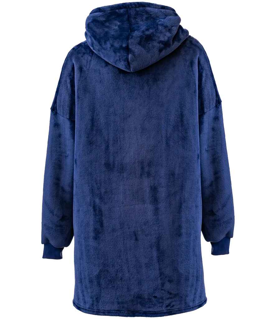Brand Lab Oversized Hooded Blanket in Navy, back view