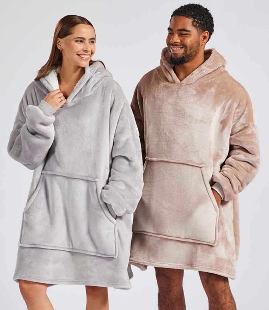 Brand Lab Oversized Hooded Blanket in Silver Grey