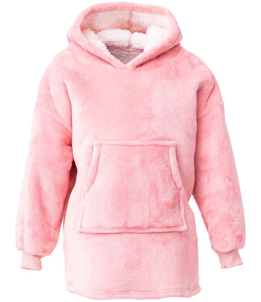 Brand Lab Kids Oversized Hooded Blanket in Blush Pink, front view