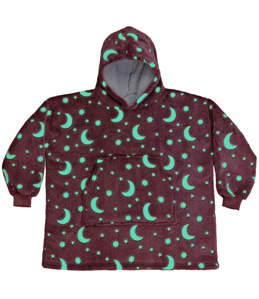 Brand Lab Kids Oversized Hooded Blanket in Blush Pink Glow In The Dark