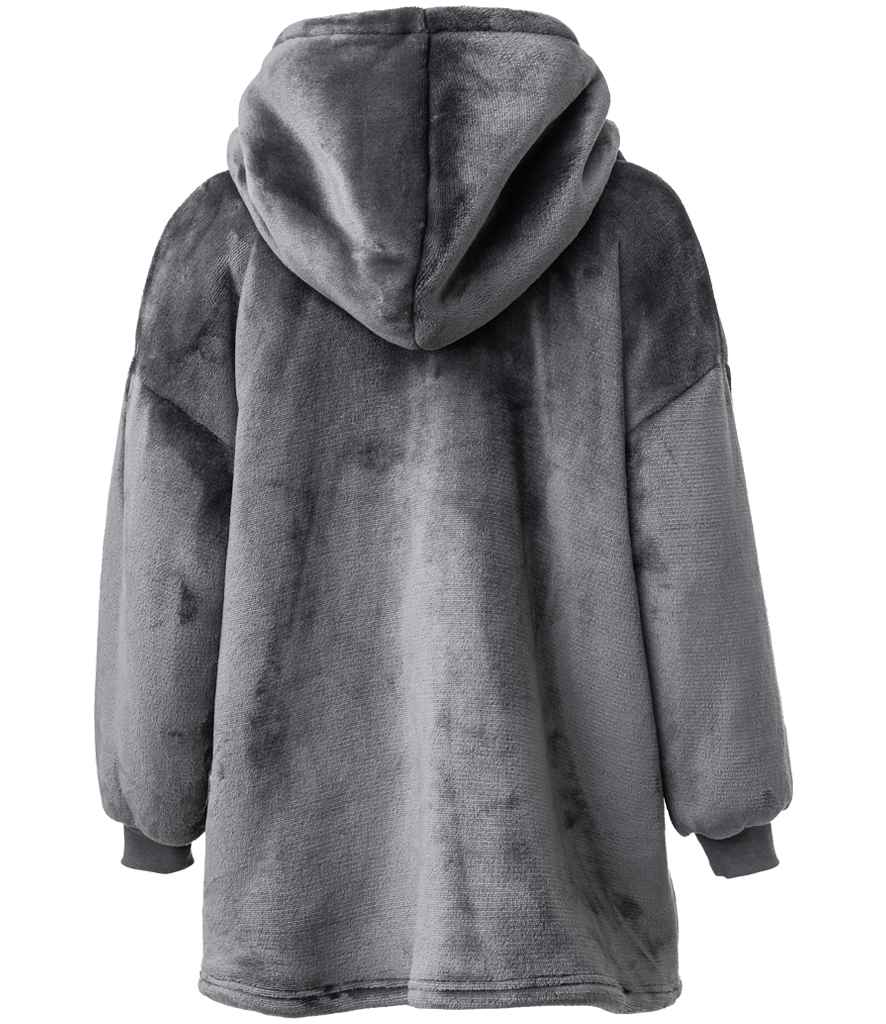 Brand Lab Kids Oversized Hooded Blanket in Charcoal, back view