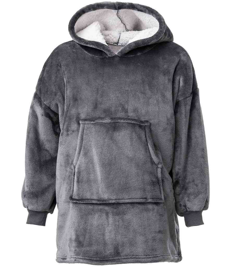 Brand Lab Kids Oversized Hooded Blanket in Charcoal, front view
