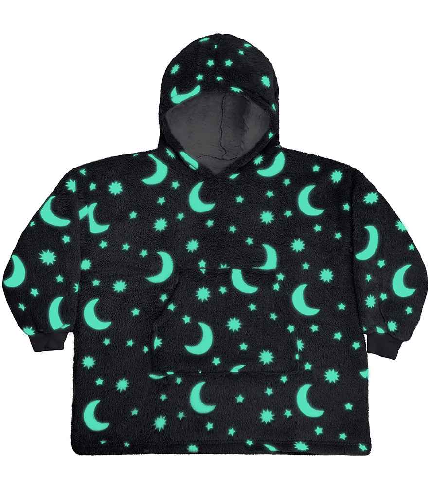 Brand Lab Kids Oversized Hooded Blanket in Grey Glow In The Dark