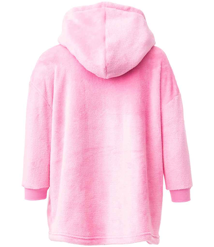 Brand Lab Kids Character Cushion Hooded Blanket in Pink Unicorn, back view