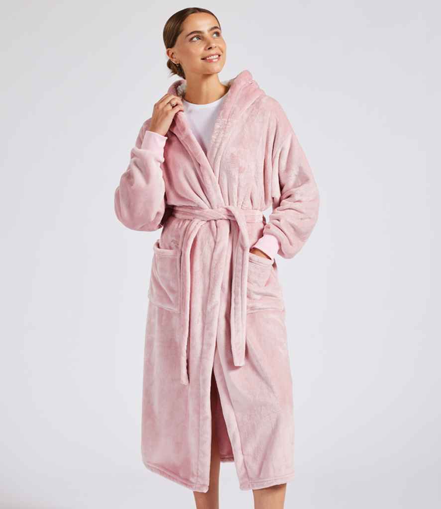 Brand Lab Unisex Hooded Cuffed Robe in Blush Pink