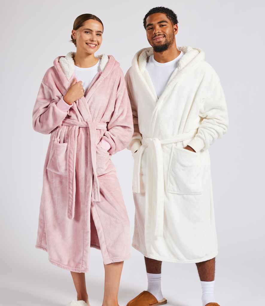 Brand Lab Unisex Hooded Cuffed Robe in Cream