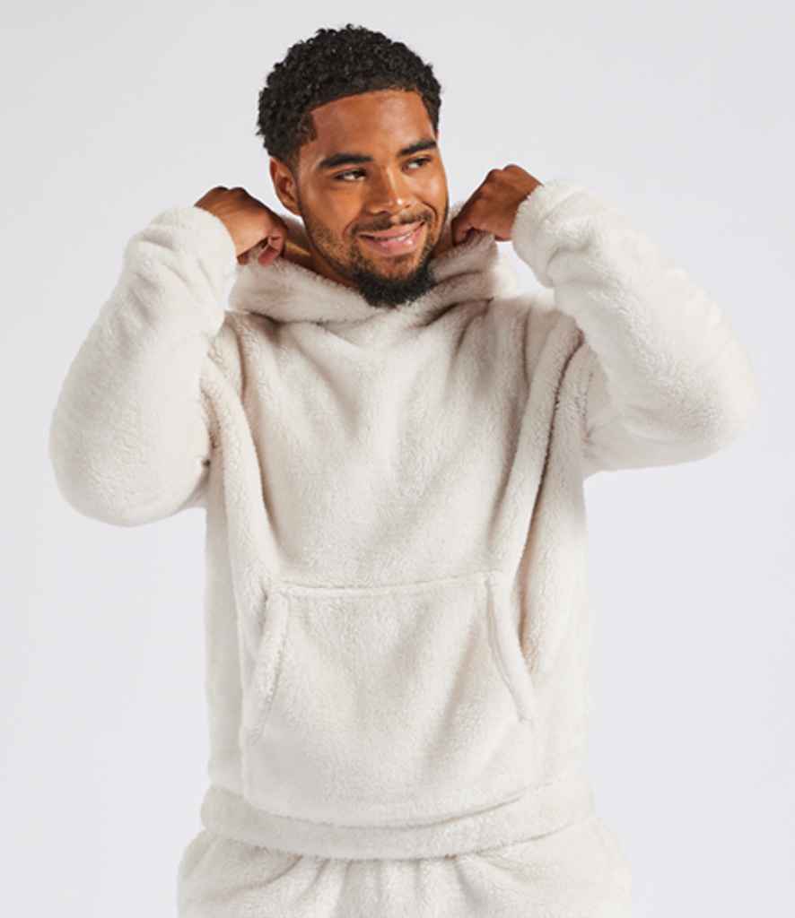 Brand Lab Unisex Fluffy Fleece Hoodie in Natural