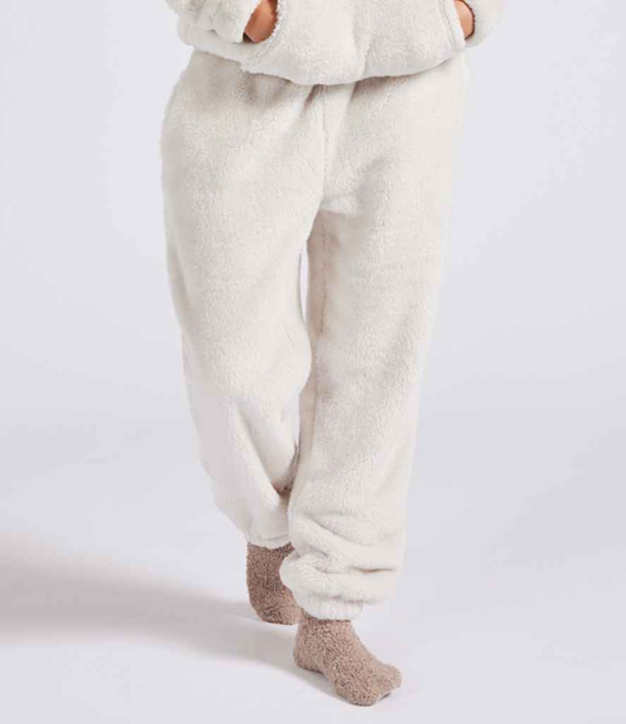 Brand Lab Unisex Fluffy Fleece Joggers in Natural