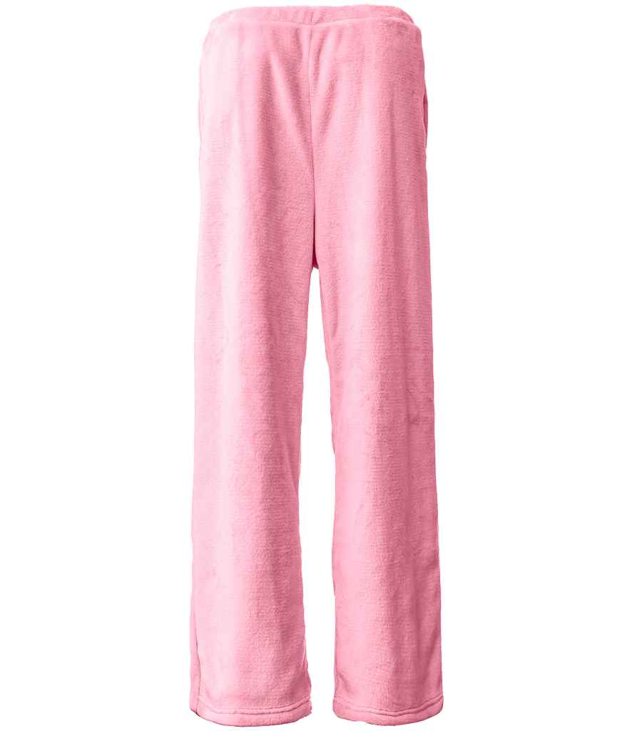 Brand Lab Ladies Plush Fleece Lounge Trousers in Blush Pink, back view