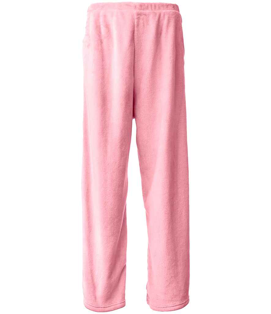 Brand Lab Ladies Plush Fleece Lounge Trousers in Blush Pink, front view