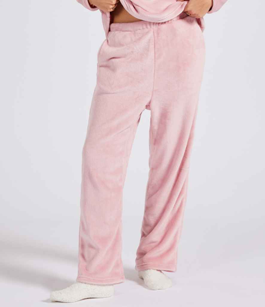 Brand Lab Ladies Plush Fleece Lounge Trousers in Blush Pink