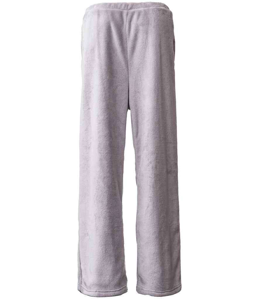 Brand Lab Ladies Plush Fleece Lounge Trousers in Silver Grey, back view
