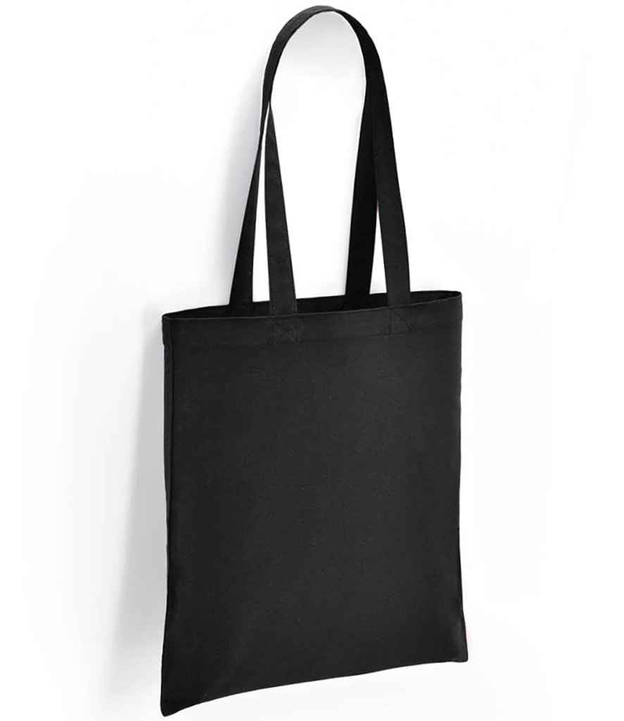 Brand Lab Cotton Long Handle Shopper in Black, front view